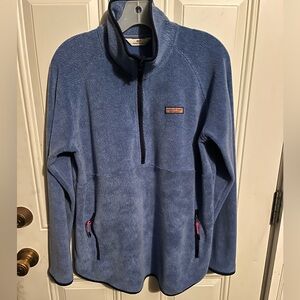 Vineyard Vines Men’s Half Large zip Light Blue Fleece Jacket soft light weight